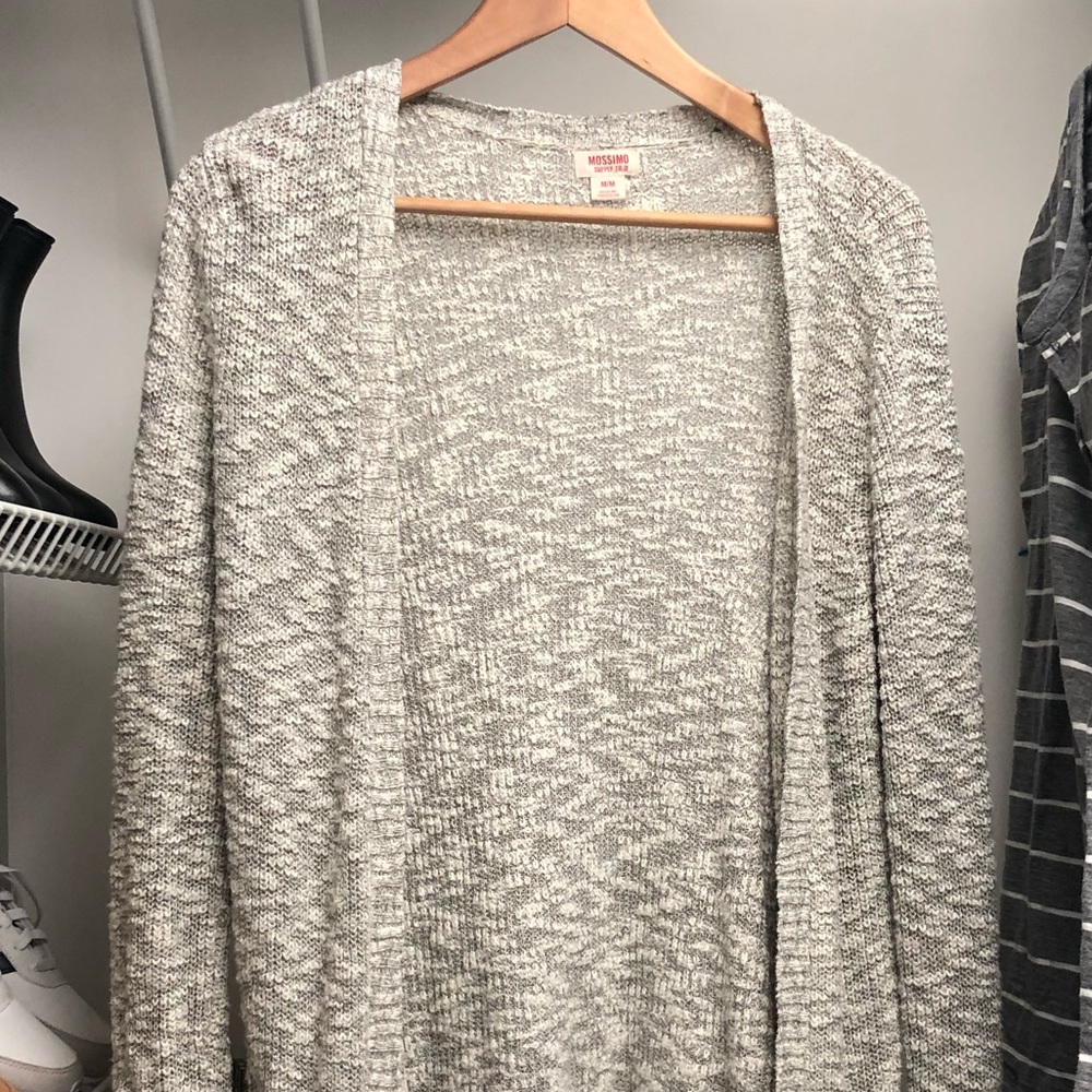 Grey Knit Flowy Cardigan
